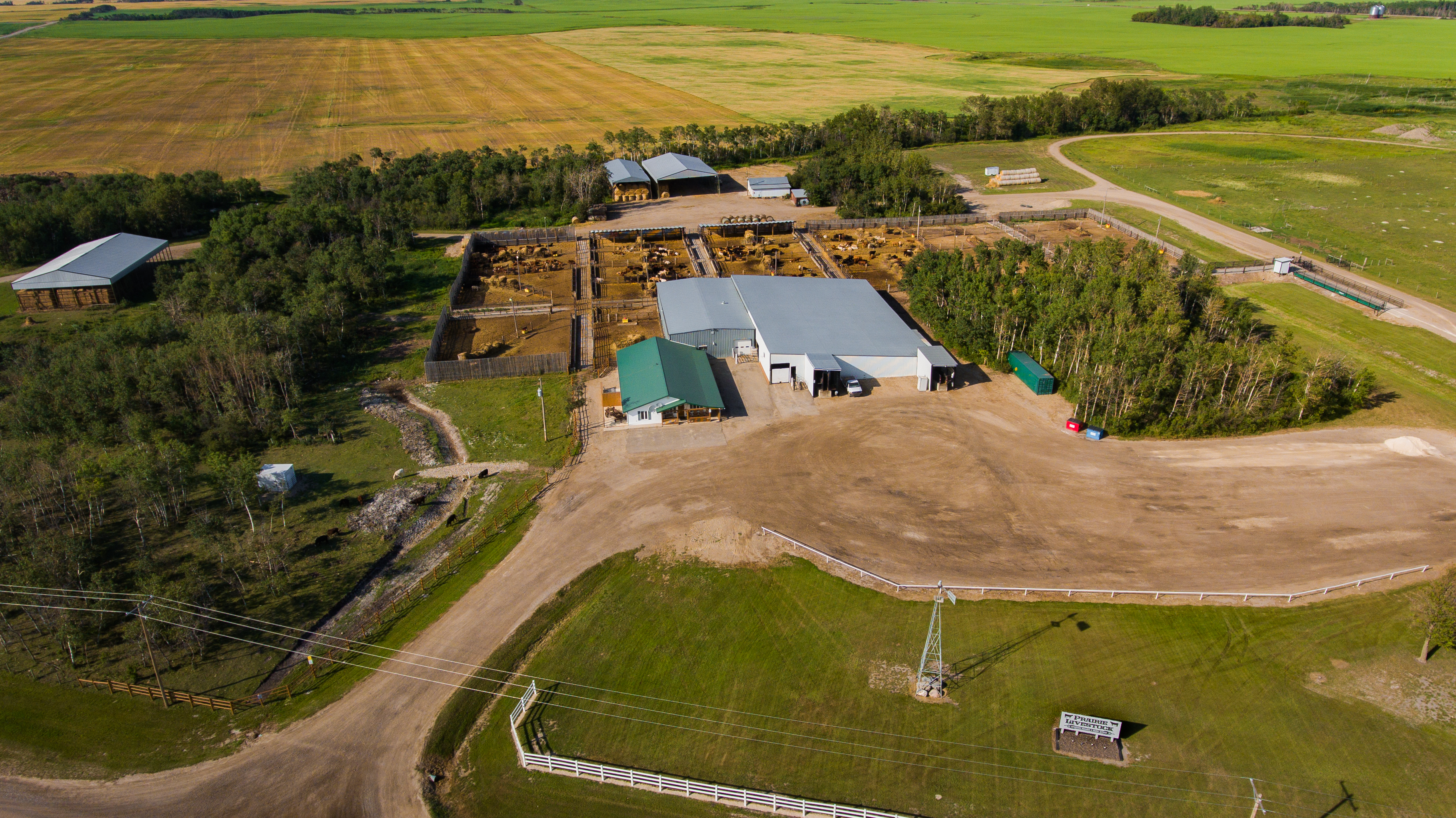 Aerial of yard pens
